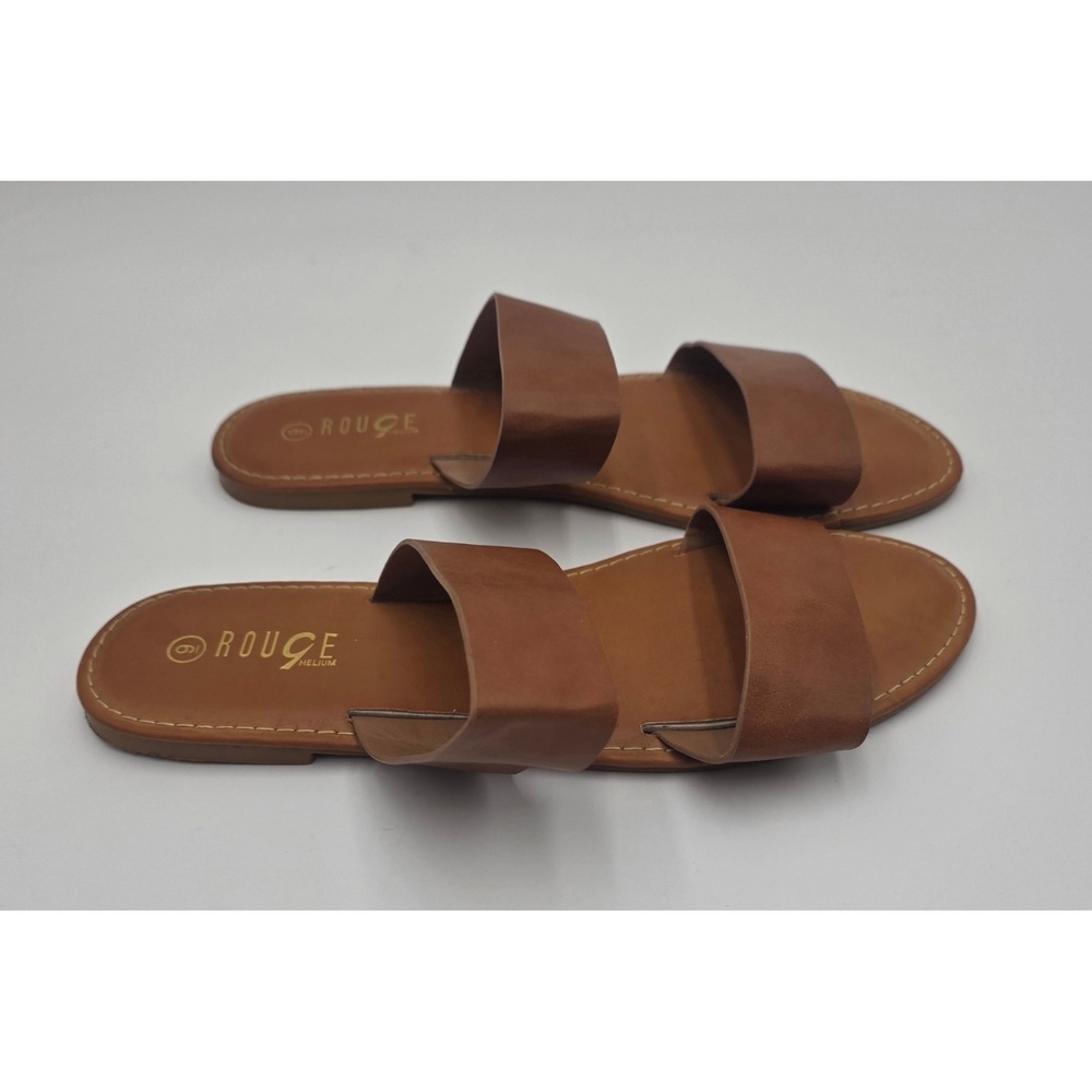 Rouge Helium Women's Flat Slide Sandals Bundle Brown Tie Dye Red Size 8.5 9 - Picture 4 of 12